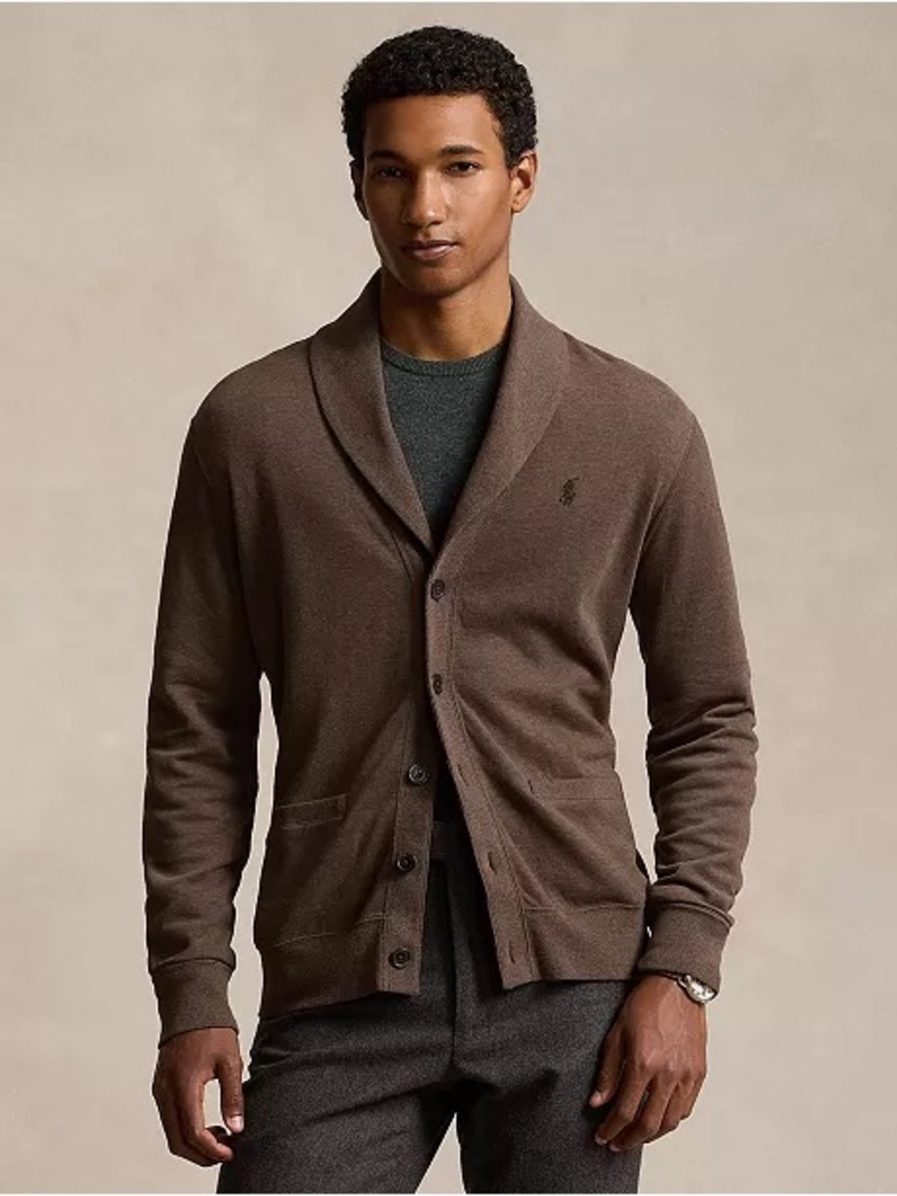 Polo by Ralph Lauren Brown Knit Cardigan